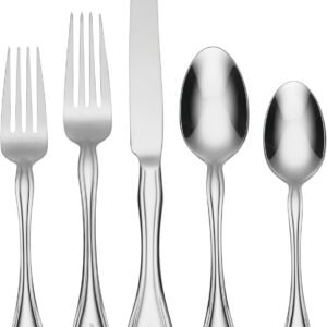 Silverware Set,  45 Piece Everyday Flatware Set, Service For 8, 18/0 Stainless Steel Silverware Sets, Mirror Finish, Dishwasher Safe, Home And Kitchen Utensils (Silver, 45 Piece)