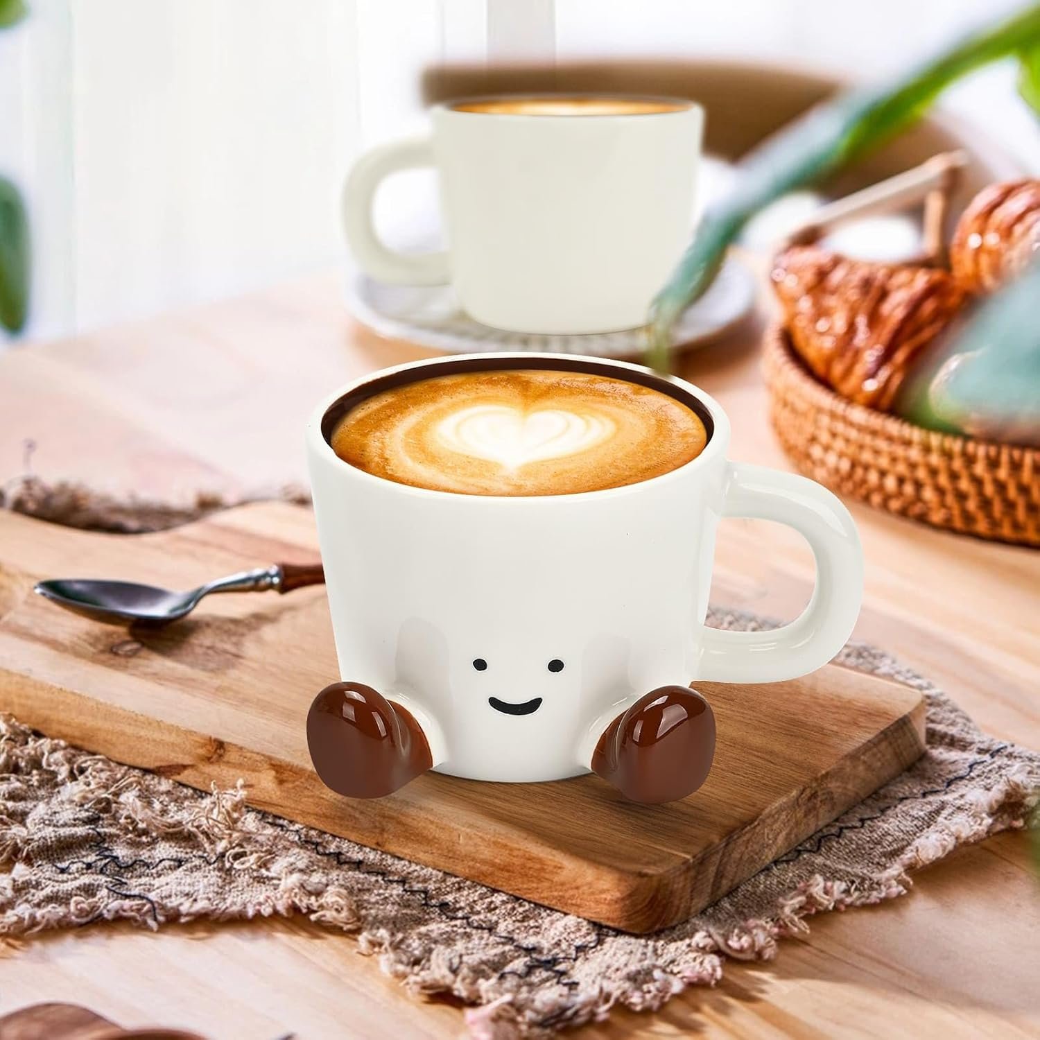Coffee Mugs,Cute funny Mug For Women, 12.8oz/380ml Unique Ceramic Coffee Tea Cups, Office Mug Gift (chocolate) - Image 2